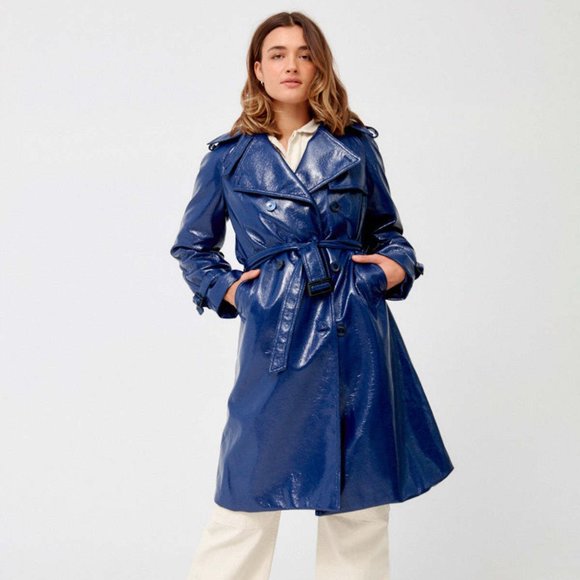 Rachel Antonoff Blue Trench Coat - Picture 1 of 7